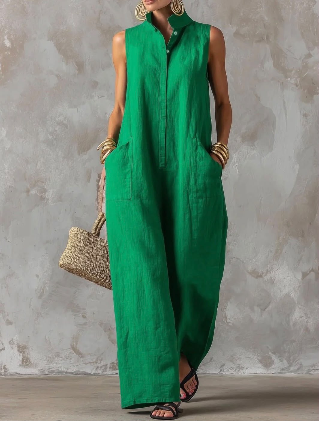 Lorena · Vestido Maxi Lino Costa