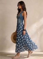 Sandra · Vestido midi de gasa con lunares